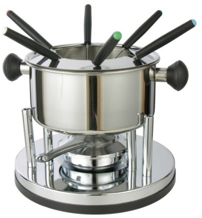 Fondue Set 10 tlg Topf Fonduetopf Edelstahl NEU 24688