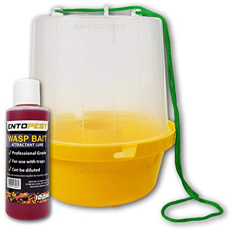 Entopest 1 x Wasp Nest Killer Trap and Bait Attractant Kit | Wasp Trap, Hornet Trap, Bee Catcher, Wasp Traps Outdoor/Indoor, Hornet Nest Killer, Wasp Catchers For The Garden