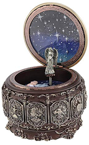 MAGT Carillon Vintage, Carillon con 12 Costellazioni con Dea Rotante Scintillanti Luci a LED Carillon Classico per Decorare (Scorpio)