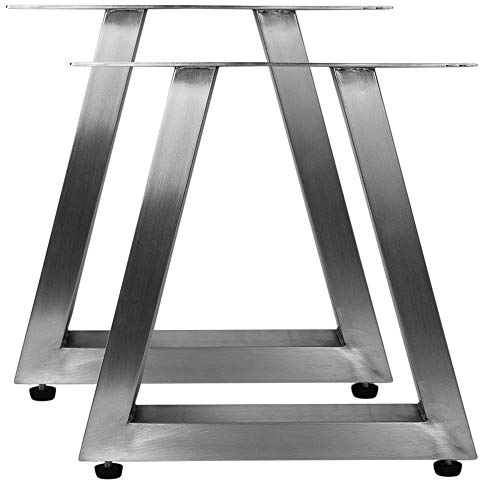 Tischbeine Edelstahl Tischkufen Tischgestell Tischuntergestell Set, Ausführung:Trapez 400x400mm