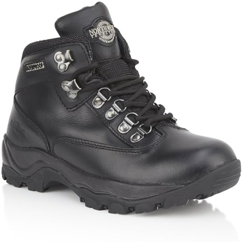 Northwest Territory Women's Peak Leather Waterproof Walking Hiking Trekking Boot - Black- UK4