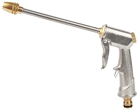 Garten Handbrause Hillylolly Garten Hochdruck Garten Spritzpistole, Gartenbrause Metall mit Einstellbarer Wassermenge für Autowäsche, Gartenbewässerung, Baden von Haustieren, Bodenreinigung (Lang)