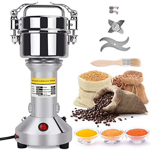 Kotsy Mulino per Cereali,150g Portable Grinder 850W Macinaspezie Elettrico 3 Lame per Diversi Cereali, Erbe, Spezie, Noci