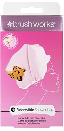 Brushworks Reversible Shower Cap - Leopard Pattern