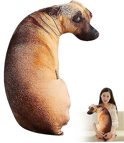 Jorzer Almohada en Forma de Perro Almohada para Perros en 3D Realista Linda Cojin Perro la Revuelta de Animales de Peluche para la Sala de Estar for Niños Niñas Regalos