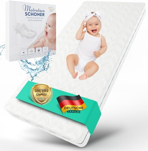 ALAVYA HOME® Babymatratze 70x140 Cozy 10 cm hoch inkl. Matratzenschoner bis 30 cm Höhe Oeko Tex 100 Zertifiziert mit waschbarem Bezug Härtegrad H2 Matratze für Babybett