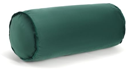 FINEASY Roll Neck Pillow Velvet Round Bolster Pillow Cervical Support Pillows Neck Pain Relief Cylinder Pillows with Removable Washable Cover 16 x 6 Dark Green