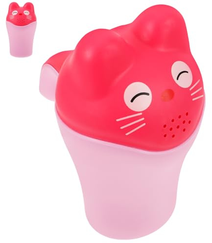 HEMOTON Leichter Rosa Duschbecher aus Pp für Kinder mit Niedlichem Cartoon Design Einfacher Griff für Haarwaschen und Babydusche im Bad