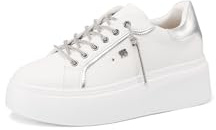 Renato Balestra Sneakers Donna Platform Scarpe da Ginnastica Lacci con Strass RB2507 (Bianco e Argento, Sistema Taglie Calzature EU, Adulto, Donna, Numero, Media, 37)