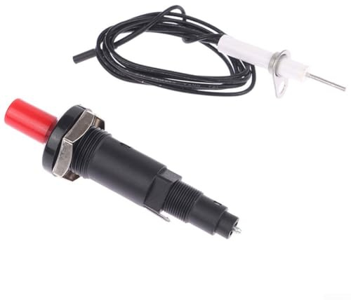 PureBowlic 18 mm Piezo-tändare tryckknapp för inomhus utomhus eldstad gasgrill och spis applikationer som stöder direkt mekanisk tändning (rak nål)