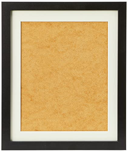 Frame Company Allington Black 12x10 Frame with Ivory Mount for 10x8 | Fits a 10x8 image with mount or a 12x10 image without mount, Frame size 12x10, Overall approx 13.6x11.6, Real Glass Front