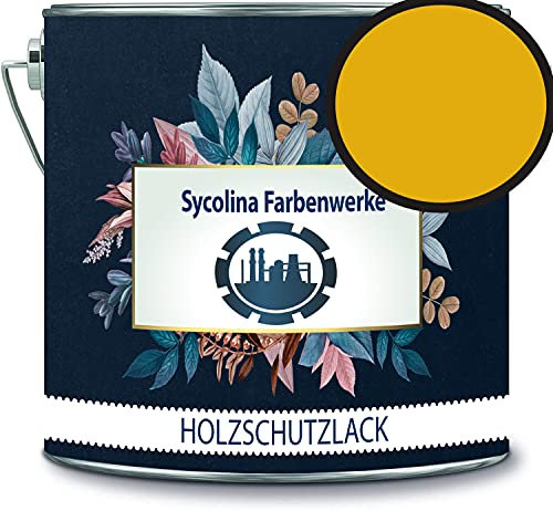 Sycolina - Vernice protettiva per legno, resistente alle intemperie, protezione a lungo termine dagli agenti atmosferici, colore protettivo per legno RAL 1032 giallo gine//