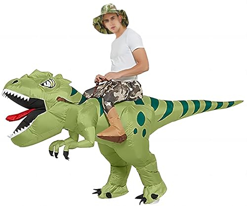 FXICH Aufblasbare Dion Kostüme Aufblasbare Dinosaurier Kostüm Erwachsene dinosaur Anzug Karneval Party Dino Kostüm Männer Frauen ((150cm-190cm)