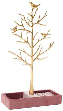 JUOPZKENN Branche Porte-Bijoux Arbre à Bijoux avec Plateau Oiseaux Arbre Présentoir à Bijoux Arbre Tour Rack Organisateur pour Salons Salles de Bains Boucle D'oreille Présentoir