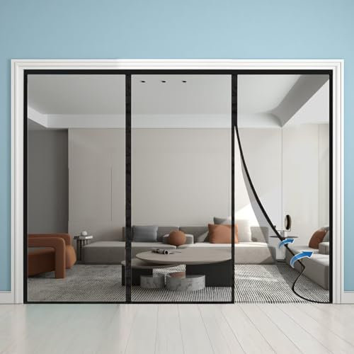 Magnetisches Moskitonetz für Tür und Fenster, 120 x 260 cm, automatisches Schließen, Anti-Fliegen-Vorhang, Anti-Insekten-Fliegentür, Balkontüren, Schiebetüren Schwarz150x200cm