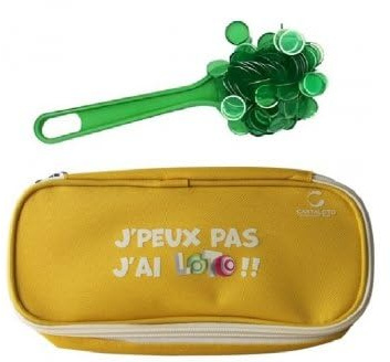 cavernedesjouets Kit Loto magnetique 3 en 1 - Baton ramasse jetons + 100 pions Transparents + Trousse - Bingo, quine - Set Accessoires Jeu et 1 Carte