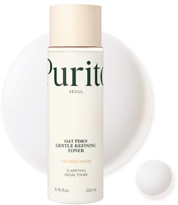 PURITO Oat PDRN Gentle Refining Toner 200 mL 6.76 fl.oz, Korean Oat Exfoliating Toner 99% Pure Oat PDRN, Hydrating & Clarifying Formula for Acne-Prone Skin, Vegan, Non-Comedogenic, Gentle Daily Use