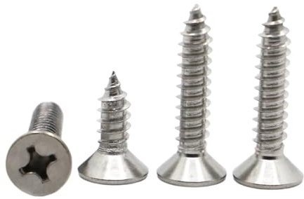 Sänkskruv med korsskruv och spetsig ände 304 rostfria självgängande skruvar 50 st M2-M2.6 försänkt träskruv med krysshuvud(10mm,M2 50pcs)
