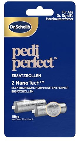 Dr. Scholl’s NanoTech-Ersatzrollenköpfe für Pedi Perfect Pro Elektronische Fußfeile – Gemischte Packung, 2x Ultra Grob für Harte Haut, und Polieren, für Anwendung auf nassen & trockenen Füßen