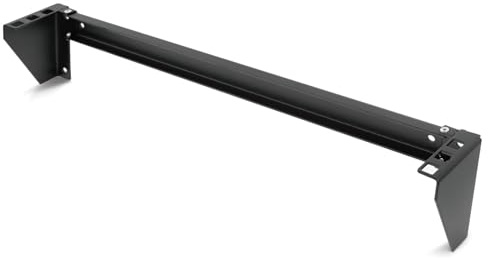 Tecmojo 19 Pulgadas 1U Soporte de Pared Vertical, Soporte de Panel de Conexiones Plegable, Rack Abierto con Capacidad de Carga de 20kg, Montaje Vertical/Horizontal/Bajo Mesa, Negro