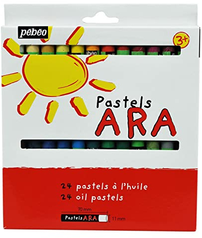 Pebeo 41787 Crayon Pastel Huile Longueur 67 mm Mine Diamètre 10 mm Boîte Carton de 24 Couleurs Assorties