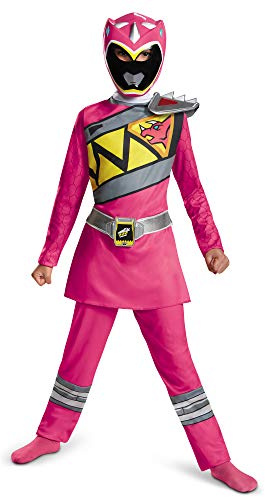 Disguise Pink Power Rangers Costume for Kids. Official Licensed Pink Ranger Dino Charge Classic Power Ranger Suit with Mask for Girls, Small (4-6)