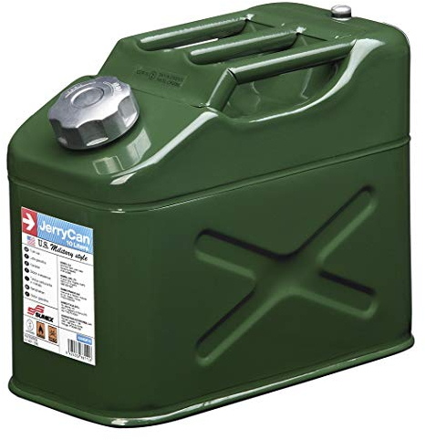 S SUMEX Bidon Jerry Can En Acero Galvanizado, Verde Bidón Estilo Militar 10 litros