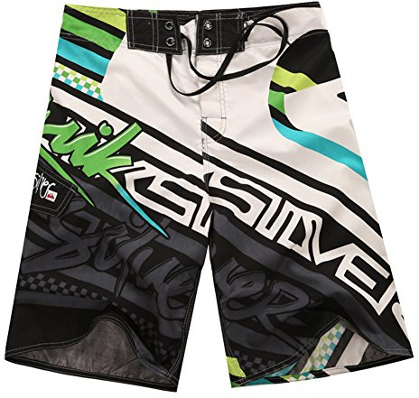 ZiXing Pantaloncini da Spiaggia da Uomo Boardshorts Swim Trunks Shorts in Vita Elasticizzati Pantaloncini da Surf Pantaloni Estivi Verde 30