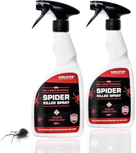 Karlsten Spider Killer Spray x2 | Double Strength Advanced Pest Control Formula for Fast Spider Elimination – Indoor & Outdoor Use