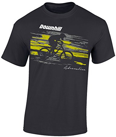 Maglietta da Bicicletta per Bambini : Downhill Adrenaline - Idea Regalo Bambino Bambina - T-Shirt Ciclista Camicia Bici MTB Velo Mountain-Bike - Sport Maglia Ciclismo - Natale (164)