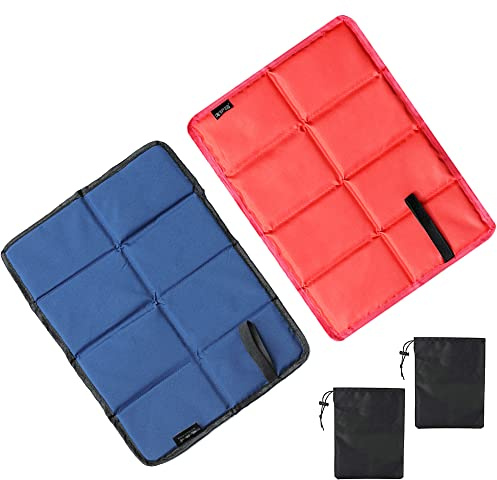 Anyingkai 2 cuscini per esterni pieghevoli, per esterni, per bambini, per escursioni, impermeabili, con 2 tasche, per parco giochi, campeggio, escursioni, picnic