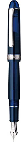 PLATINUM Japanese Fountain Pen #3776 Century Rhodium Chartres Blue SF/Blue / 0.30-036 mm/Handmade / 14K Gold Nib/with Gift Box/Fountain Pen