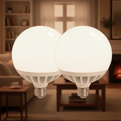 LED ATOMANT Pack 2x Bombilla LED E27 G120 Potentisima 25W. Color Blanco Neutro (4500K). Globo de 2450 Lumenes. 330 Grados Apertura.