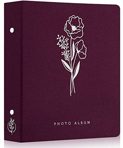Lanpn Album Photo 10x15 400 Pochette, Lin Tissu Album pour Vertical Photos Violette