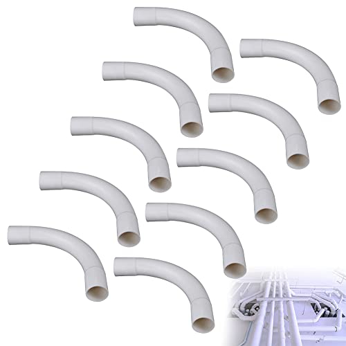 Curva Di Raccordo 90° Per Tubo Rigido Passacavi, Gomito a 90° Per Elettrico, Cavo Canale Installazione Per Case, Cantine, Pareti, Tetti, Con Cavo Di Montaggio, 10PCS, 16mm