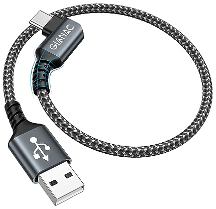 GIANAC USB C Kabel Kurz 30CM, [90 Grad] Ladekabel 3.1A schnellladekabel und Datenkabel für Samsung Galaxy S22 S21 S20 S10 S9 S8 Plus, Huawei P30/P20/P10, Google Pixel, Sony Xperia