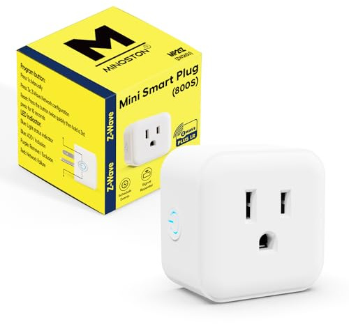 Minoston Smart Plug, 15A Mini Z-Wave 800 Series Plug-in Socket with Built-in Repeater andRange Extender, Z-Wave Hub Required, Compatible with SmartThings, Wink, FCC and ETLListed, MP21Z