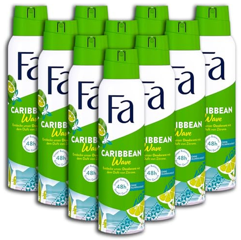 10-pack Fa deodorantspray karibbean Wave deodorant 10 x 150 ml