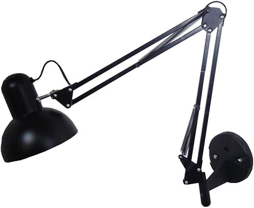PZAOJAU Svart industriell svängarm vägglampa justerbar lång arm vägglampor lampa aluminium dubbla armar hopfällbara arkitekt arbete väggmonterad belysning för sovrum läsning vardagsrum