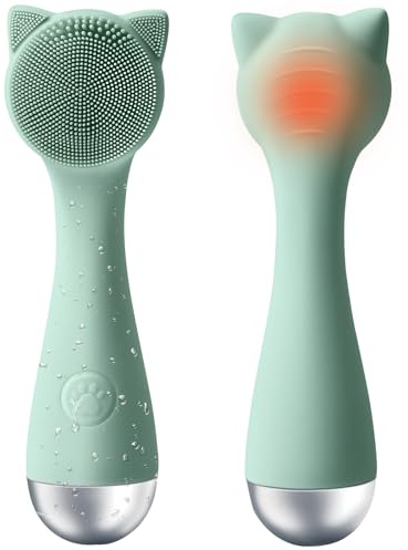 Feoflen Facial Cleansing Brush, Silicone Face Scrubber Exfoliator for Men & Women, Electric Face Brush Waterproof, with 3 Speeds Adjustable for Deep Cleaning, Removing Blackhead, Facical Massaging