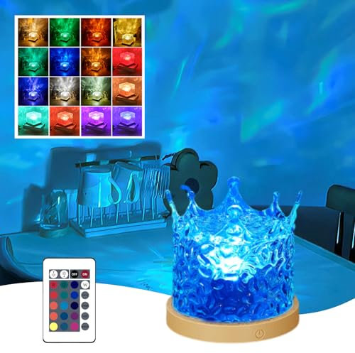 Yootiko Led Luxocean Lampe,Wave Ozean Lampe,Usb Aufladbar Wellen Nachtlicht Decken Projektor Kinder,Touch Dimmbar Nachttischlampe für Erwachsene Kinderzimmer Geburtstag Party Weihnachts Geschenk Deko