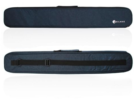 BILMAG Billard Queue Tasche Köcher Queuetasche OSC II, 92cm, 2/4, Pool & Pyramide, Marineblau