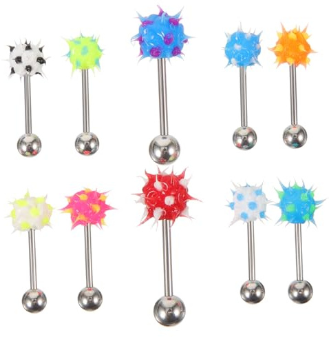 Holibanna 10 Pezzi Di Piercing Alla Lingua Per Donna Accessorio Di Moda Sicuro Gioielli Lucentezza Per Decorazioni Di Performance Di Fotografia Di Strada Colore Casuale