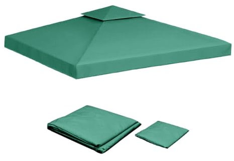 Cubierta de repuesto impermeable de 3 x 3 m, resistente a los rayos UV, para patio, jardín, techo de pabellón de doble nivel, toldo para exteriores, tamaño grande, cubierta de cenador de 2 niveles,