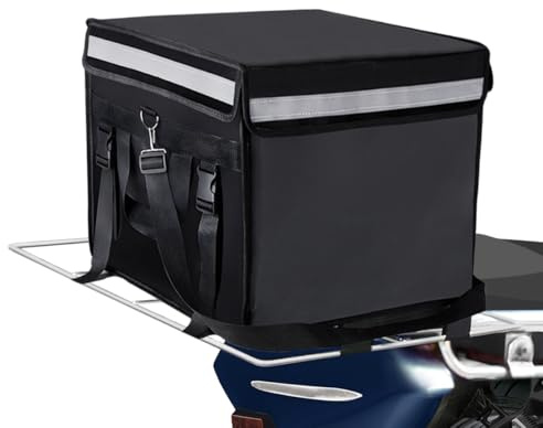 TooCust Large Insulated Food Delivery Bag with Fixed Base and Internal Frame, XXL 19.7 x 15 x 15, Commercial Pizza Delivery Bag w/Divider, Waterproof & Foldable Catering Bag Food Deliveries, Black