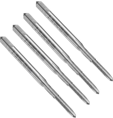 sourcing map 4pcs Straight Flute Thread Tap, 2-56 UNC Screw Threading Tapping Tool Thread Milling Machine Taps, High-Speed Steel 6542 (HSS 6542)