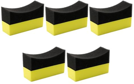 Arrovarp 5 Piece 10x6x4cm Car Wheel Wash Sponge, Automotive Foam Sponge, Car Cleaning Wash Sponges, Automotive Tyre Tire Dressing Applicator, Auto Foam Sponges Pad For Wheels Windscreen Washing