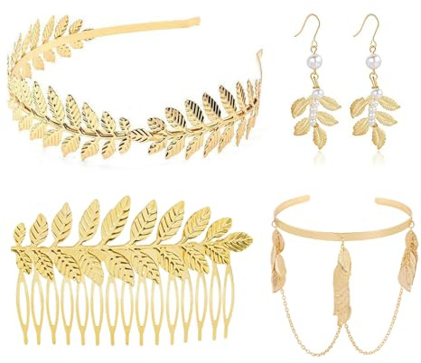 FUIPVGI Set di accessori per costume da dea greca, 4 pezzi