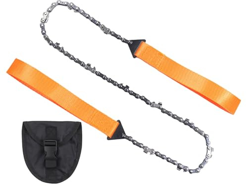 Motosierra manual de 103 cm - Segas bidireccionales en acero para emergencias, caza, trekking, camping, de transporte resistente y práctica