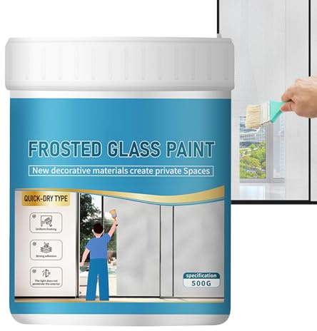 Celuicion Pintura Para Vidrio Esmerilado - 500 G De Pintura Para Impermeable Y Película | Revestimiento Antivisibilidad Para Cocina Dormitorio Espejo Baño | Espejo Dormitorio